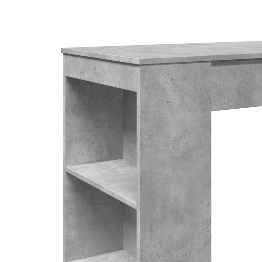 Table de bar avec étagères gris béton bois d'ingénierie - XIOS