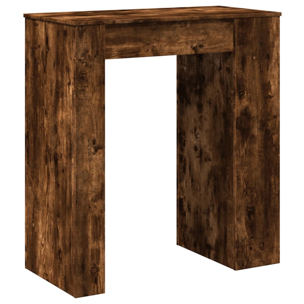 Table de bar avec étagères chêne fumé bois d'ingénierie - XIOS