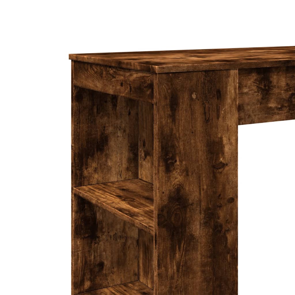 Table de bar avec étagères chêne fumé bois d'ingénierie - XIOS