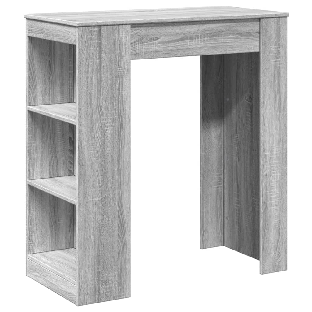 Table de bar avec étagères sonoma gris bois d'ingénierie - XIOS