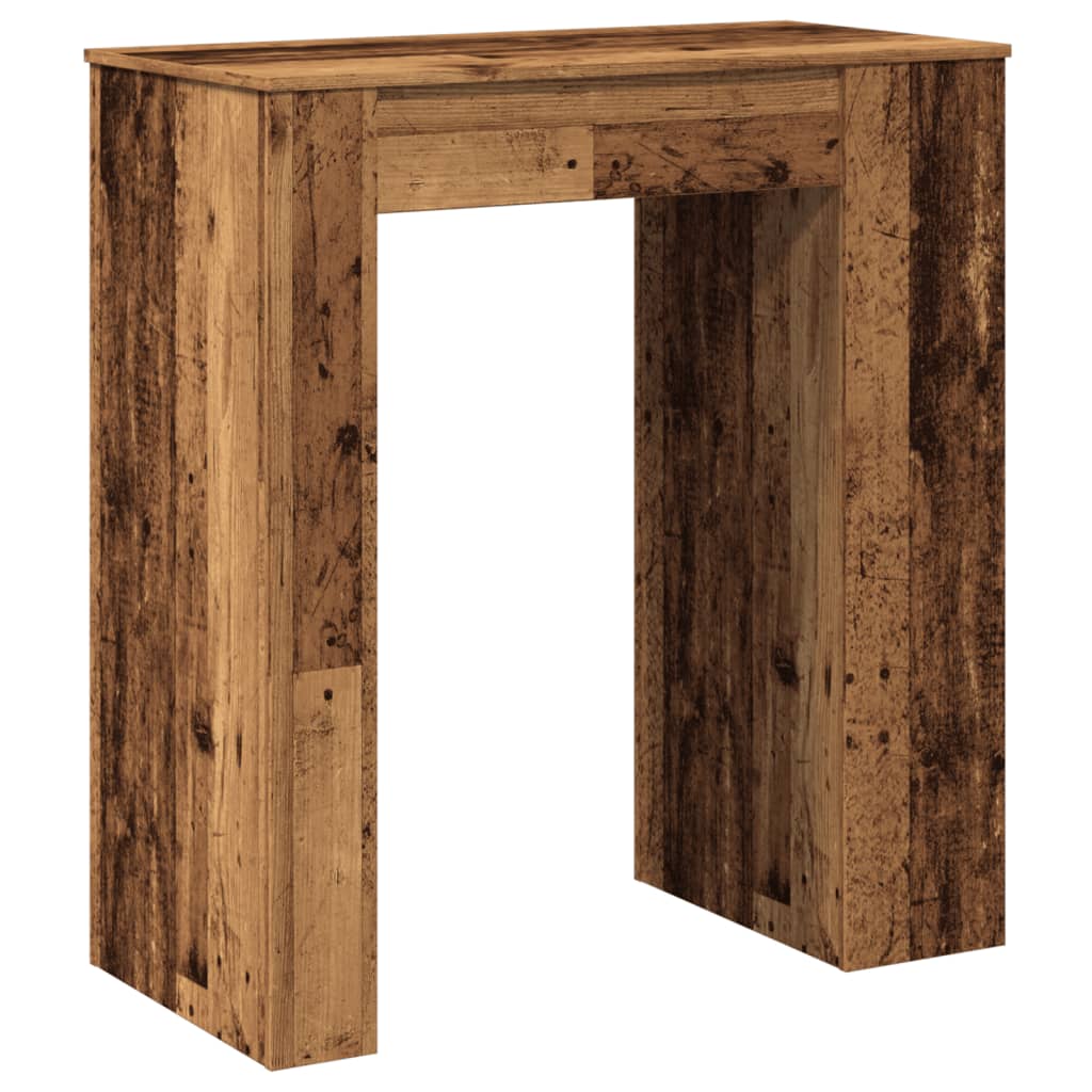 Table de bar avec étagères vieux bois bois d'ingénierie - XIOS