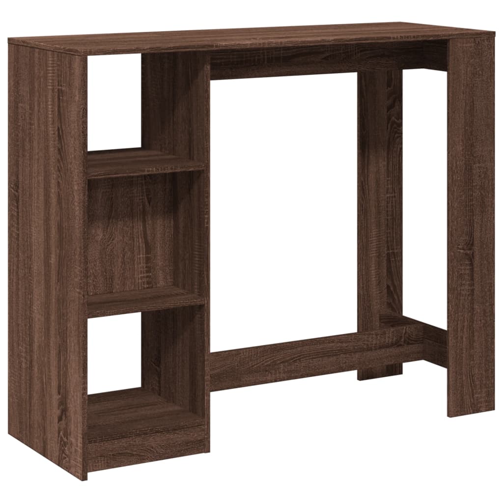 Table de bar avec étagère chêne marron bois d'ingénierie - XIOS