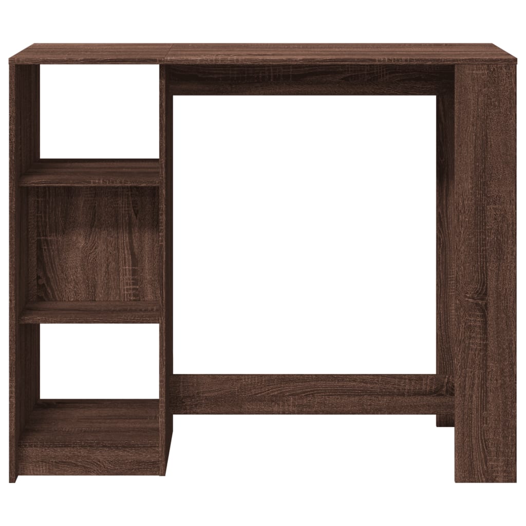 Table de bar avec étagère chêne marron bois d'ingénierie - XIOS