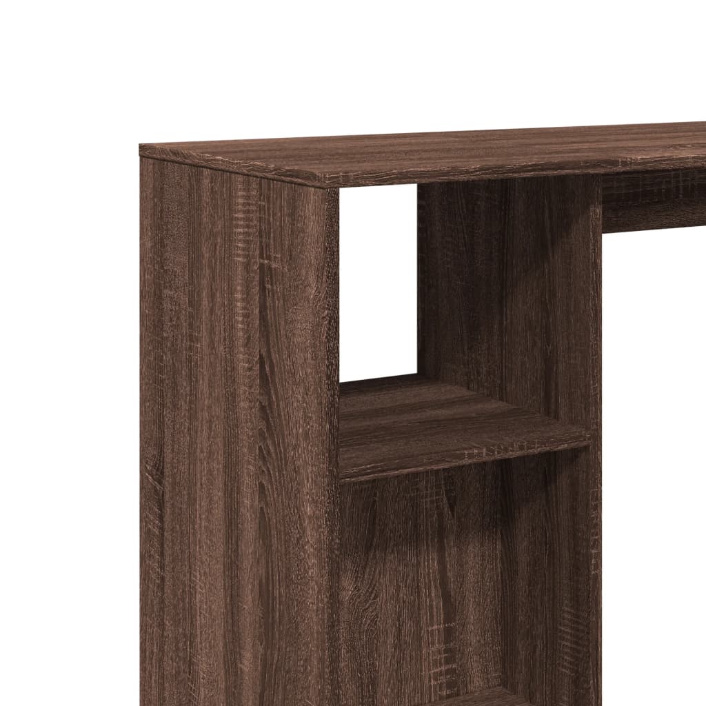 Table de bar avec étagère chêne marron bois d'ingénierie - XIOS