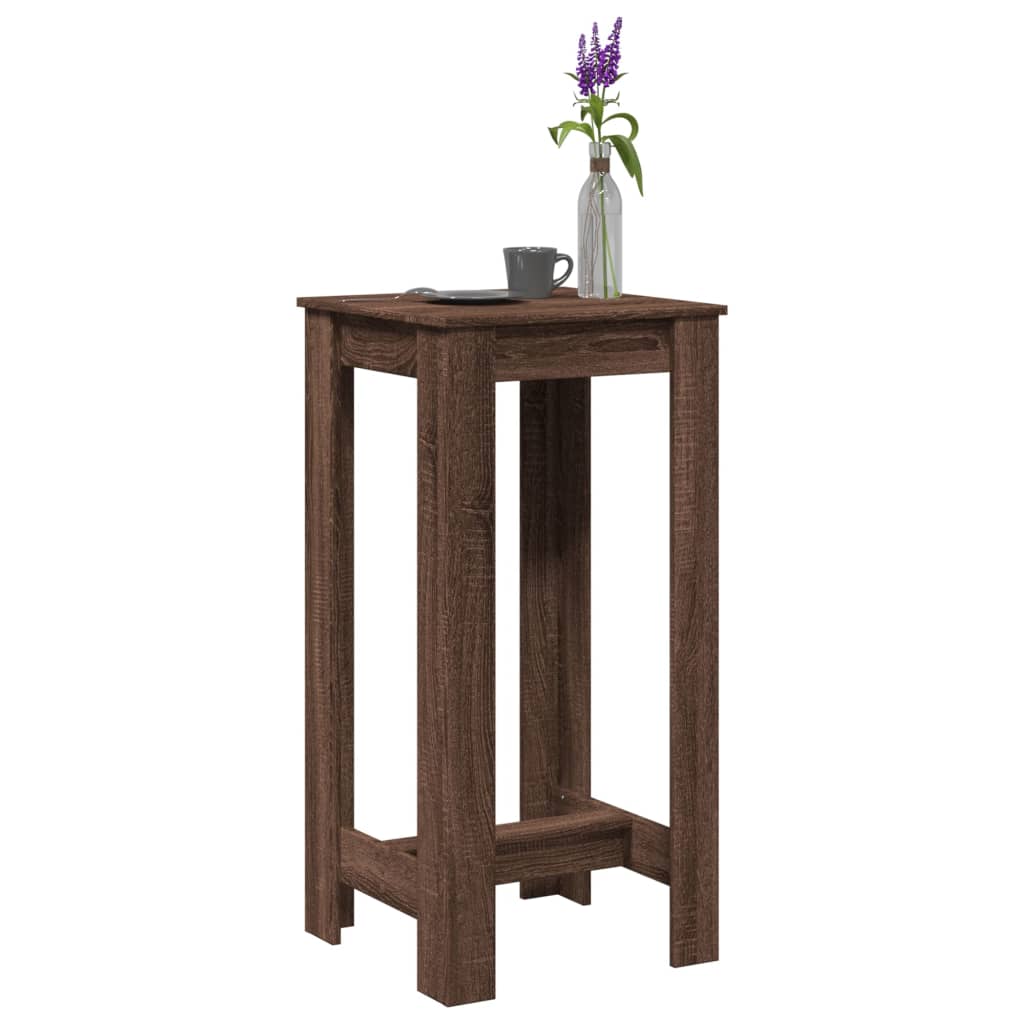 Table de bar chêne marron 51x50x103,5 cm bois d'ingénierie - XIOS