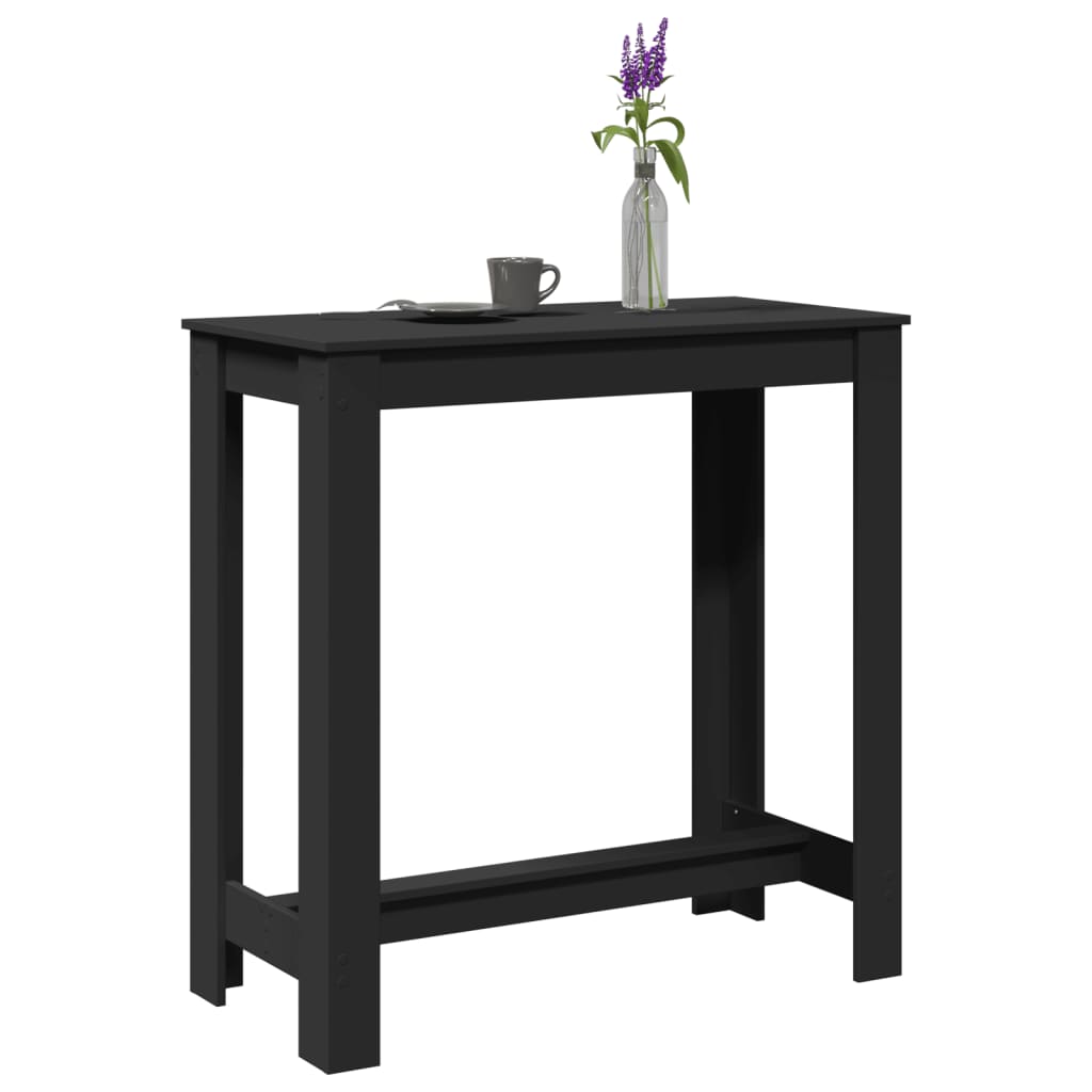 Table de bar noir 102x50x103,5 cm bois d'ingénierie - XIOS
