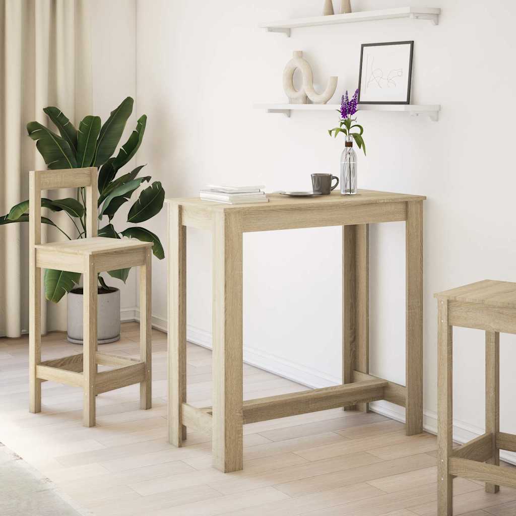 Table de bar chêne sonoma 102x50x103,5 cm bois d'ingénierie - XIOS