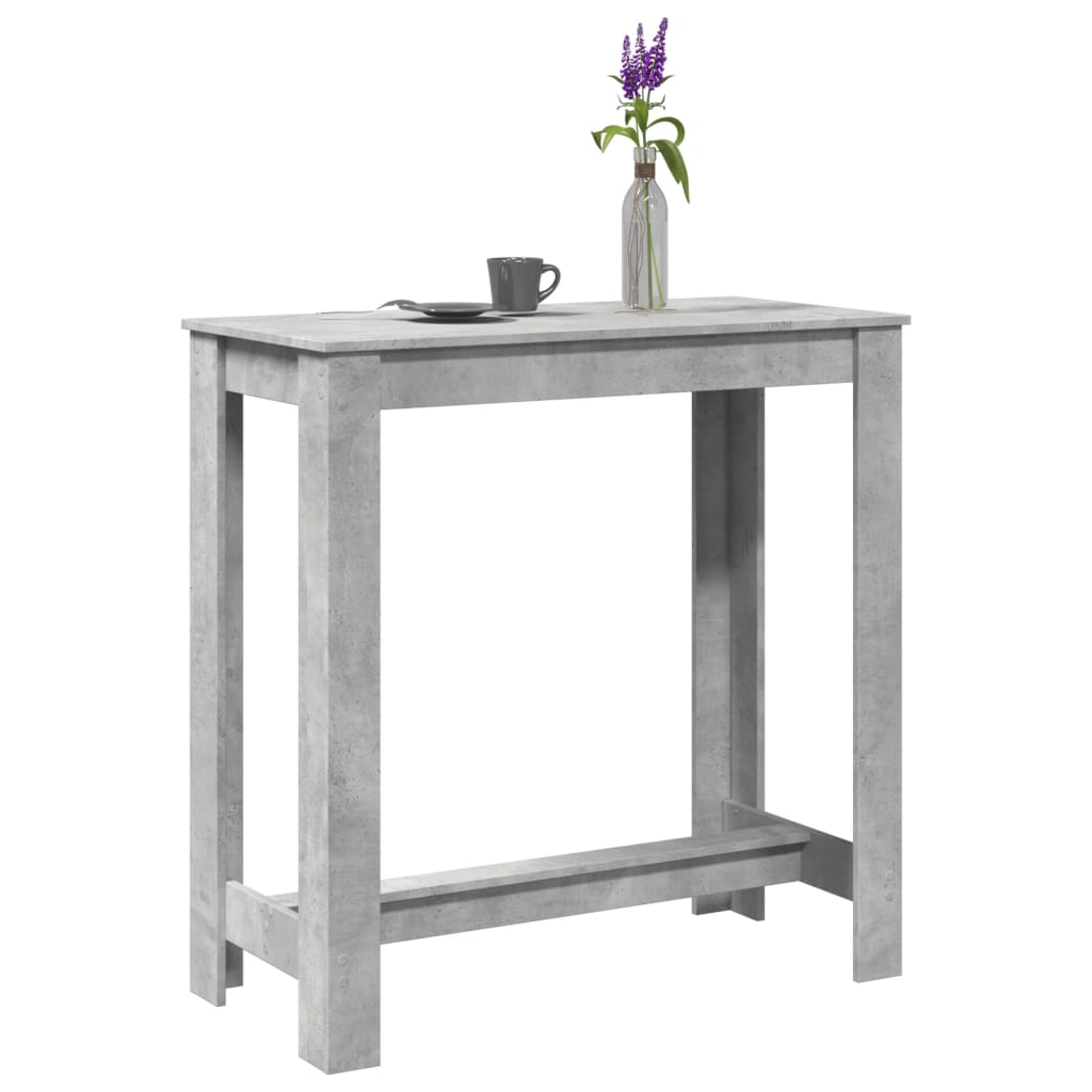 Table de bar gris béton 102x50x103,5 cm bois d'ingénierie - XIOS