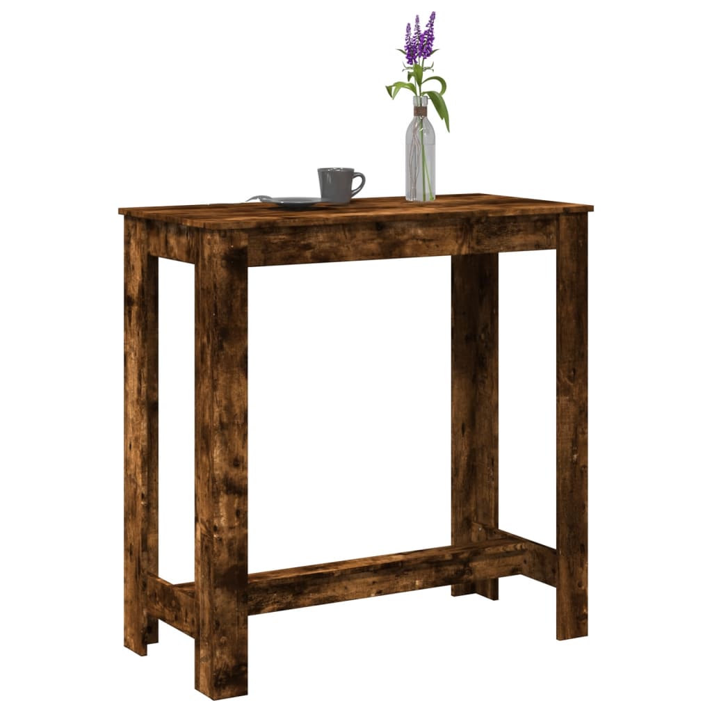 Table de bar chêne fumé 102x50x103,5 cm bois d'ingénierie - XIOS