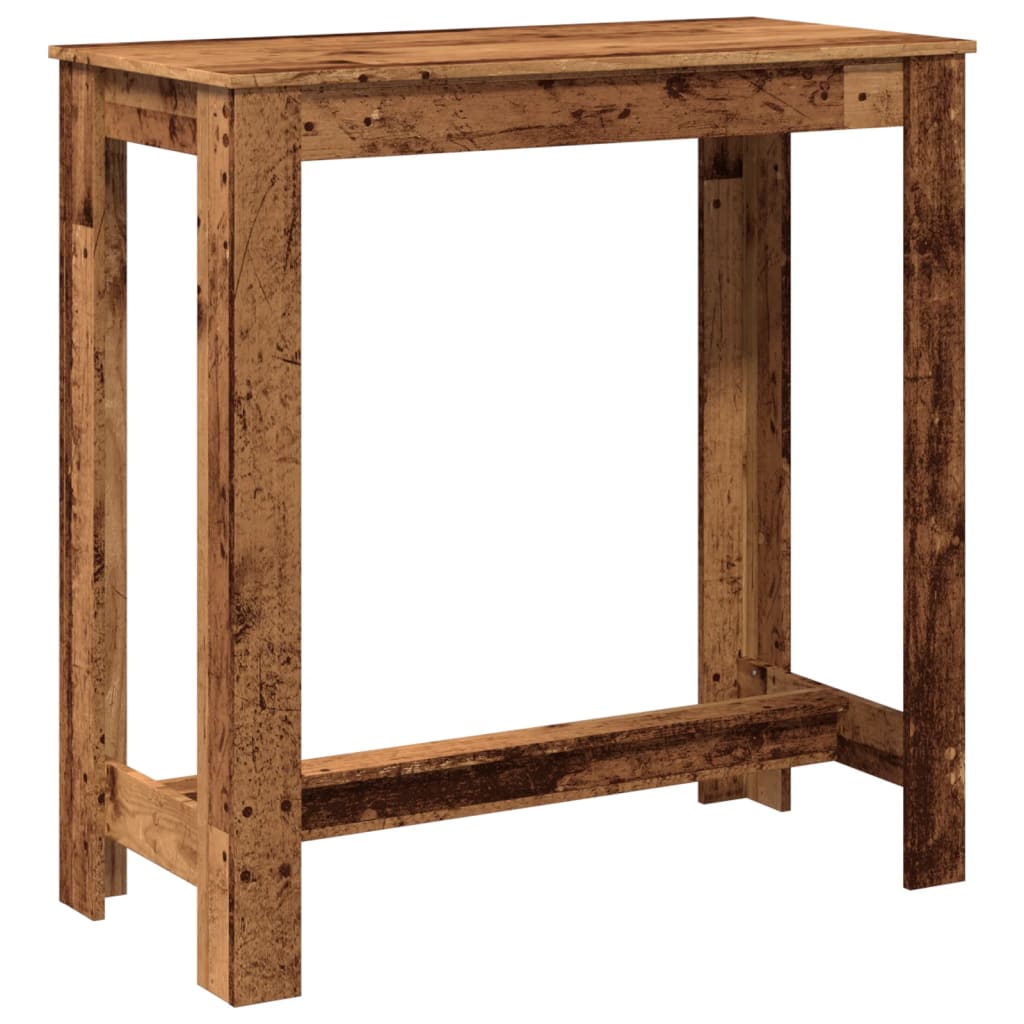 Table de bar vieux bois 102x50x103,5 cm bois d'ingénierie - XIOS