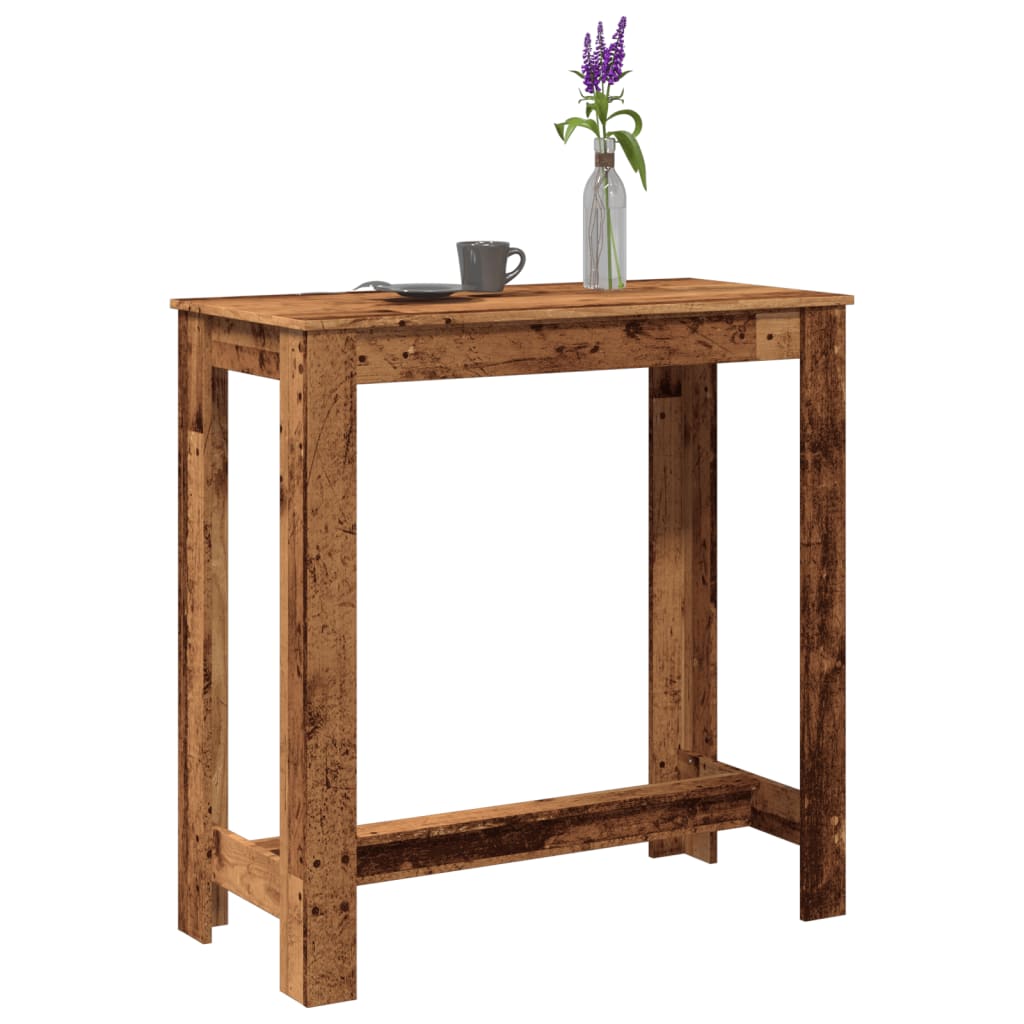 Table de bar vieux bois 102x50x103,5 cm bois d'ingénierie