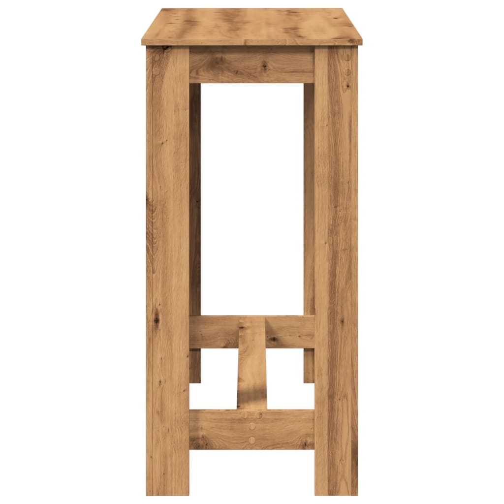 Table de bar chêne artisanal 102x50x103,5 cm bois d'ingénierie