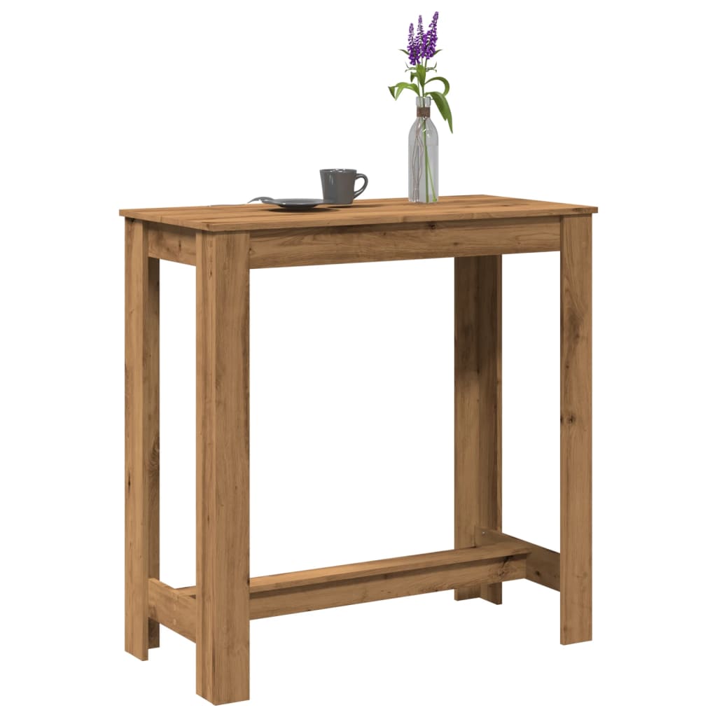 Table de bar chêne artisanal 102x50x103,5 cm bois d'ingénierie - XIOS