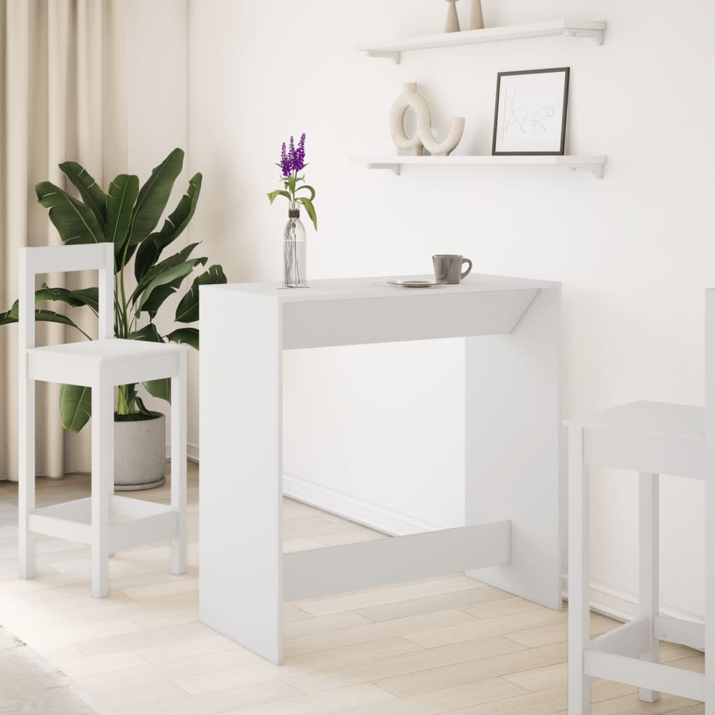 Table de bar blanc 102x50x103,5 cm bois d'ingénierie - XIOS