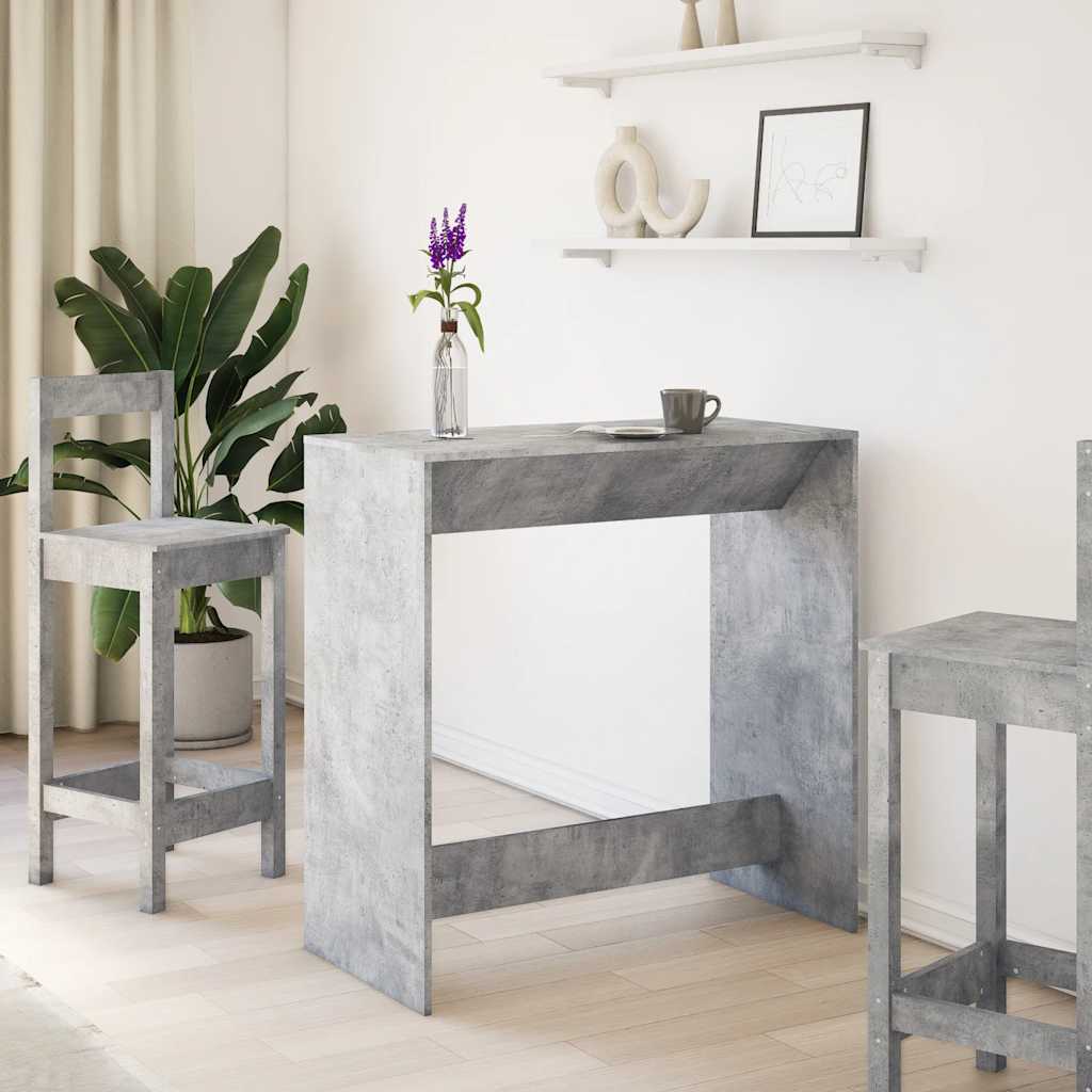 Table de bar gris béton 102x50x103,5 cm bois d'ingénierie - XIOS