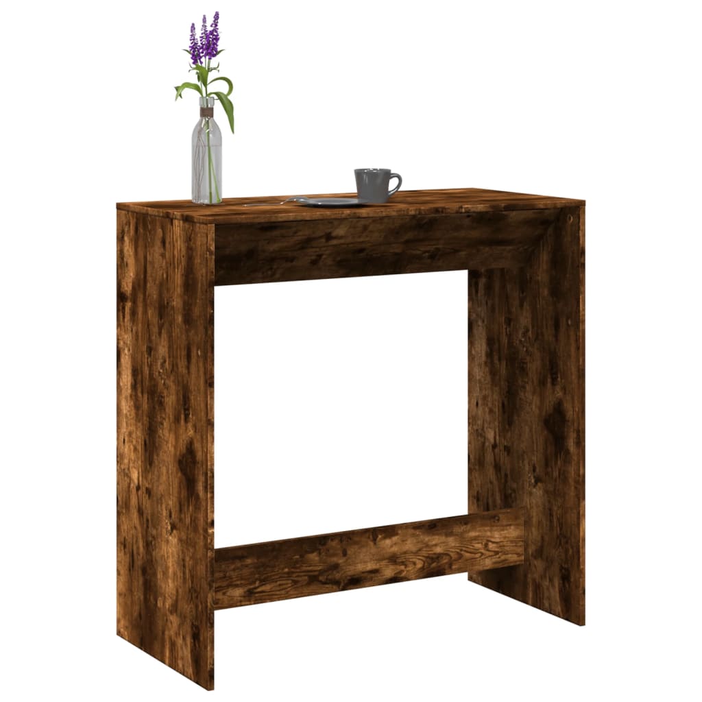 Table de bar chêne fumé 102x50x103,5 cm bois d'ingénierie - XIOS