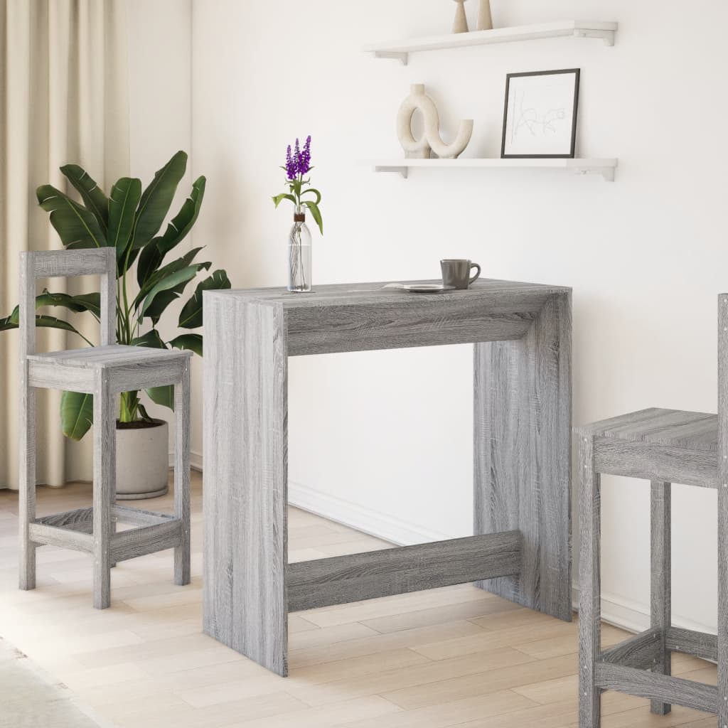 Table de bar sonoma gris 102x50x103,5 cm bois d'ingénierie - XIOS