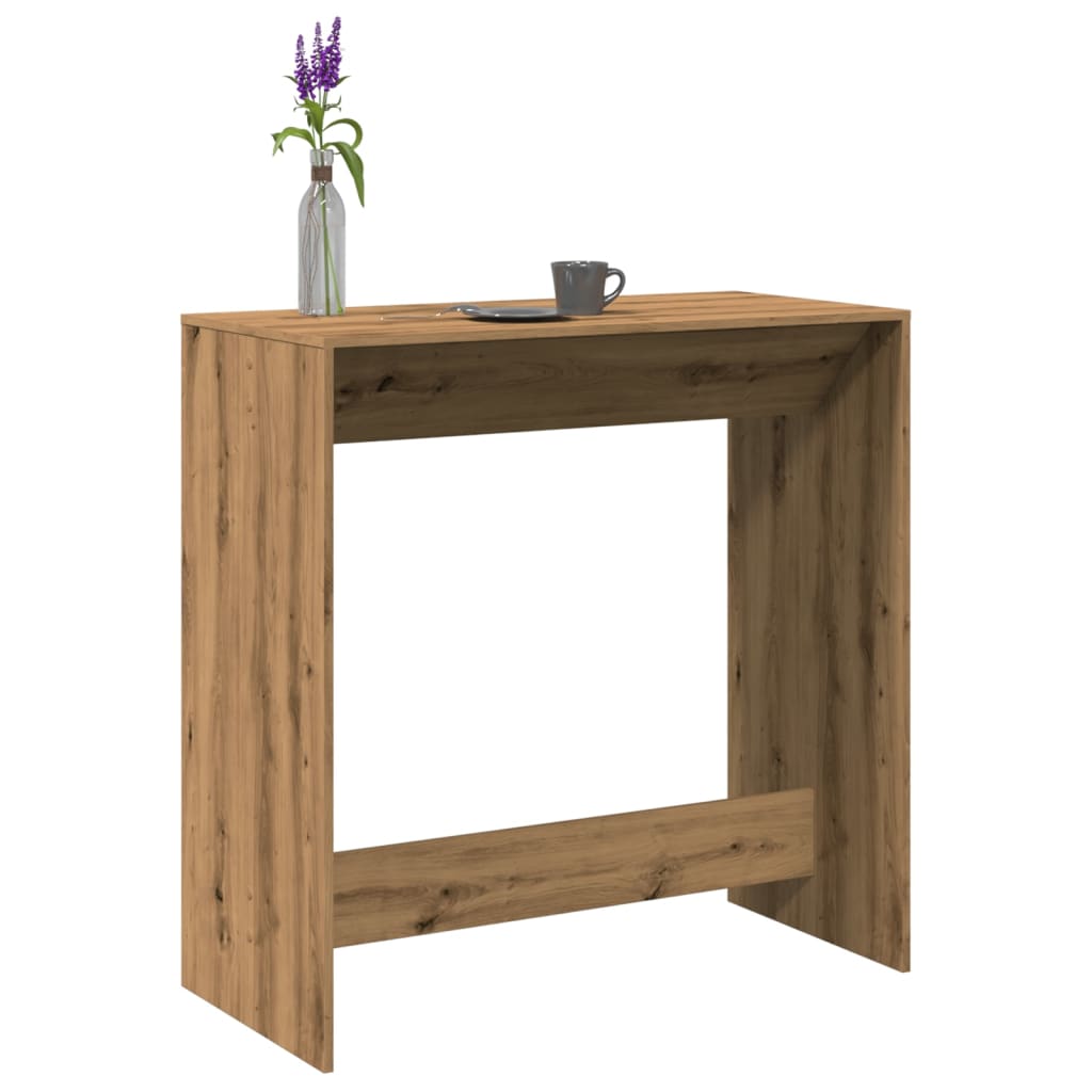 Table de bar chêne artisanal 102x50x103,5 cm bois d'ingénierie - XIOS