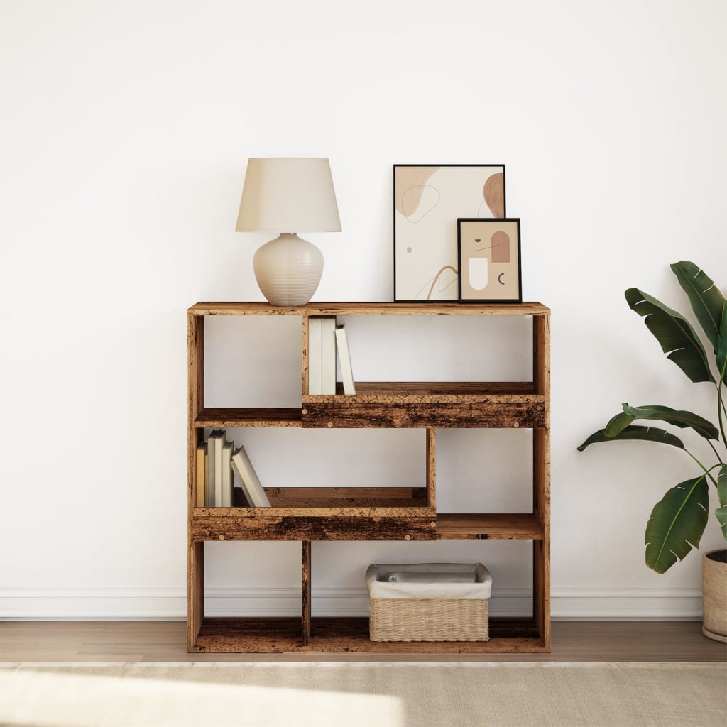 Bibliothèque/Séparateur de pièce vieux bois 100x33x94,5 cm - XIOS