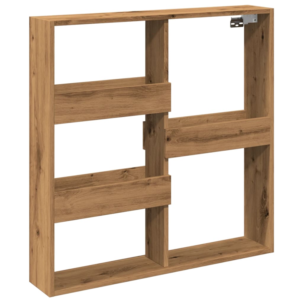 Armoire murale chêne artisanal 80x15x80 cm bois d'ingénierie - XIOS