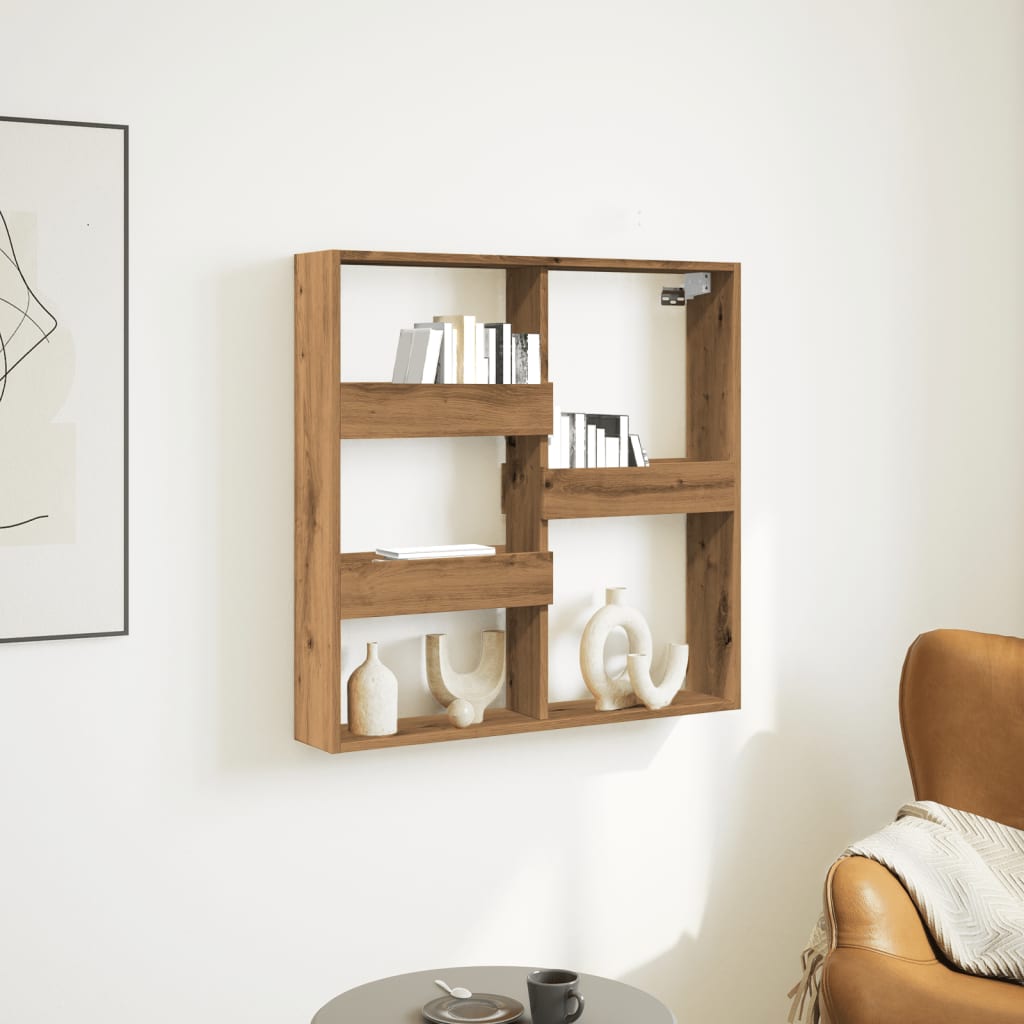 Armoire murale chêne artisanal 80x15x80 cm bois d'ingénierie - XIOS
