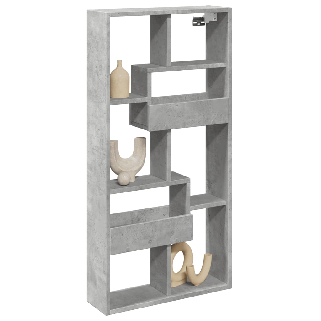 Armoire murale gris béton 50x15x100 cm bois d'ingénierie - XIOS