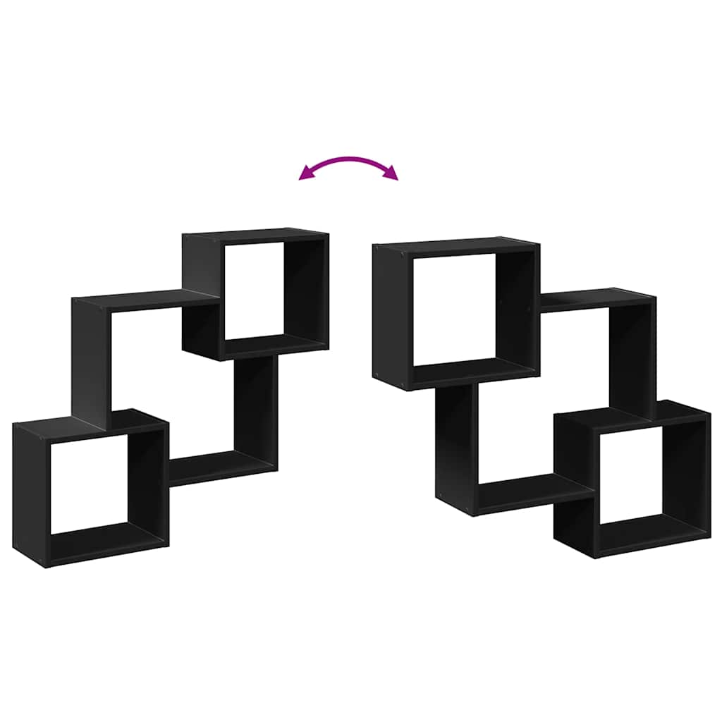 Armoire murale 78x18x71 cm noir bois d'ingénierie - XIOS