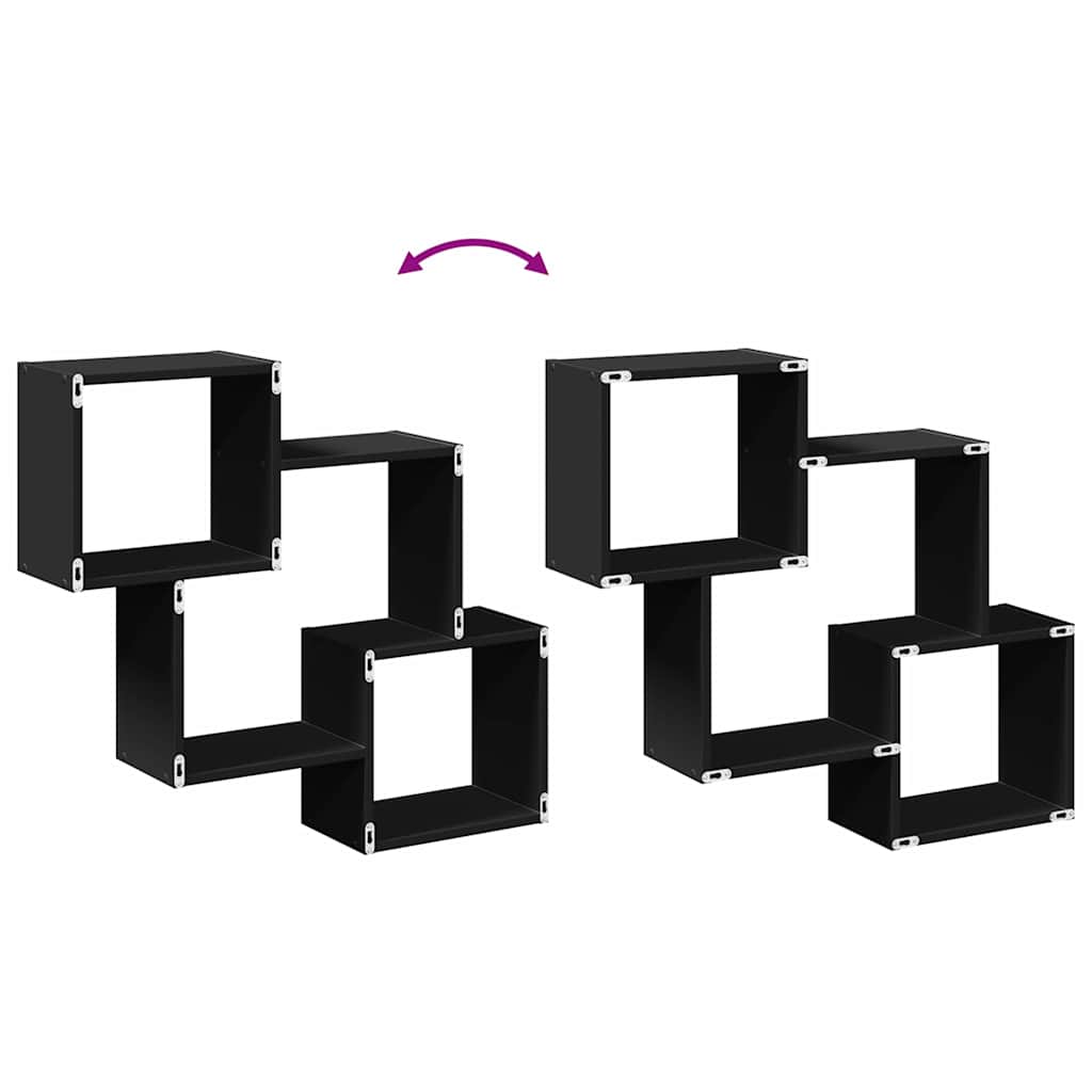 Armoire murale 78x18x71 cm noir bois d'ingénierie - XIOS