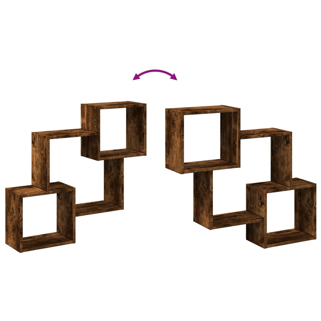 Armoire murale 78x18x71 cm chêne fumé d'ingénierie - XIOS