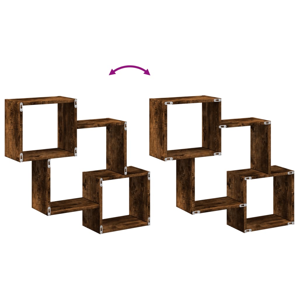 Armoire murale 78x18x71 cm chêne fumé d'ingénierie - XIOS