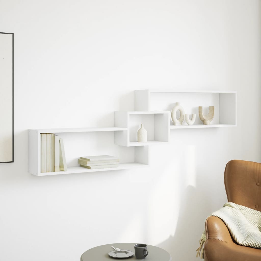 Armoire murale 158x18x53 cm blanc bois d'ingénierie - XIOS