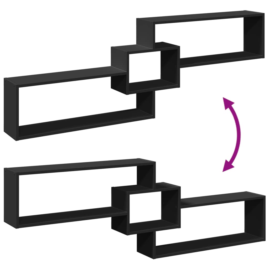 Armoire murale 158x18x53 cm noir bois d'ingénierie - XIOS