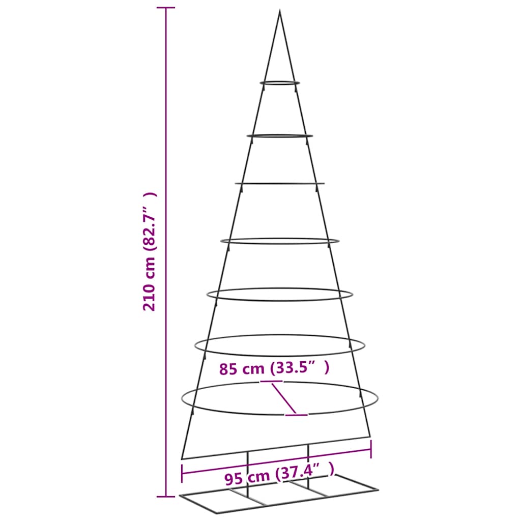 Arbre de Noël en métal pour décoration noir 210 cm - XIOS