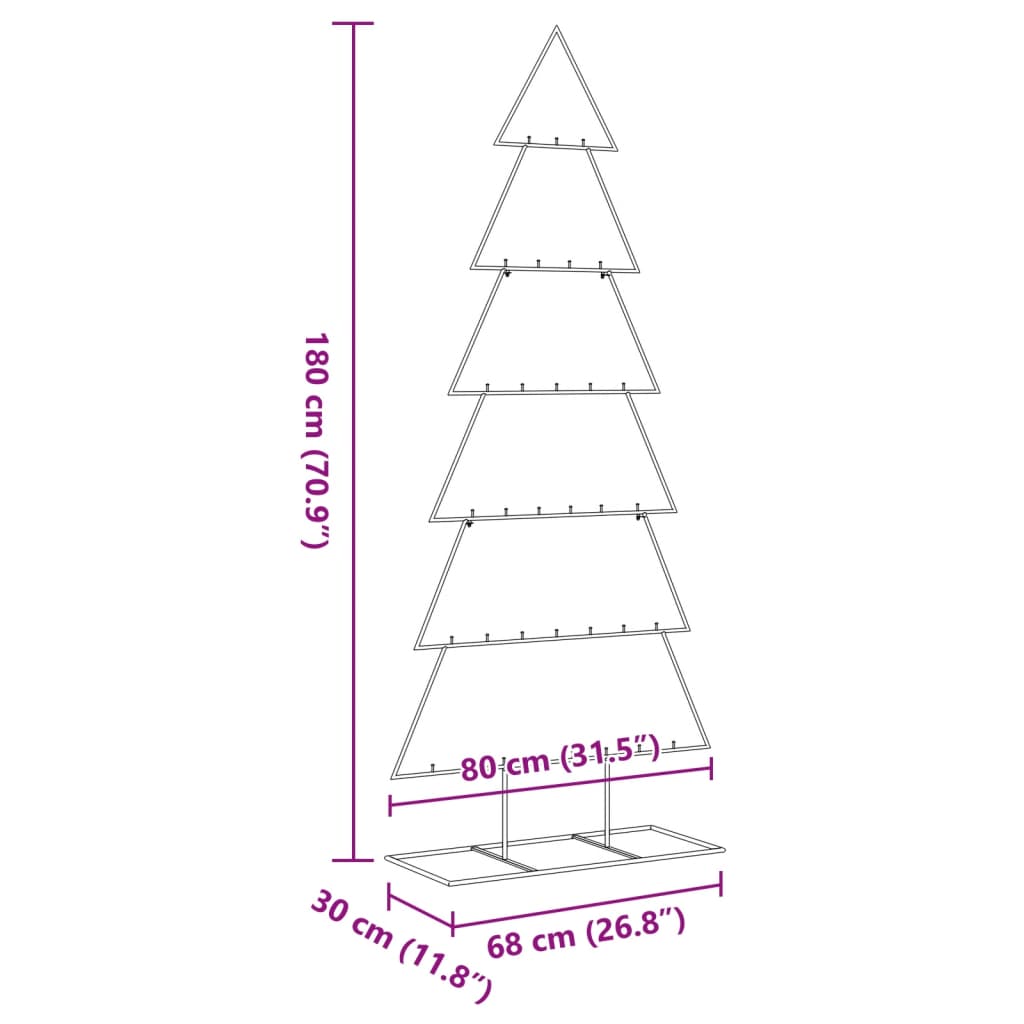 Arbre de Noël en métal pour décoration noir 180 cm - XIOS