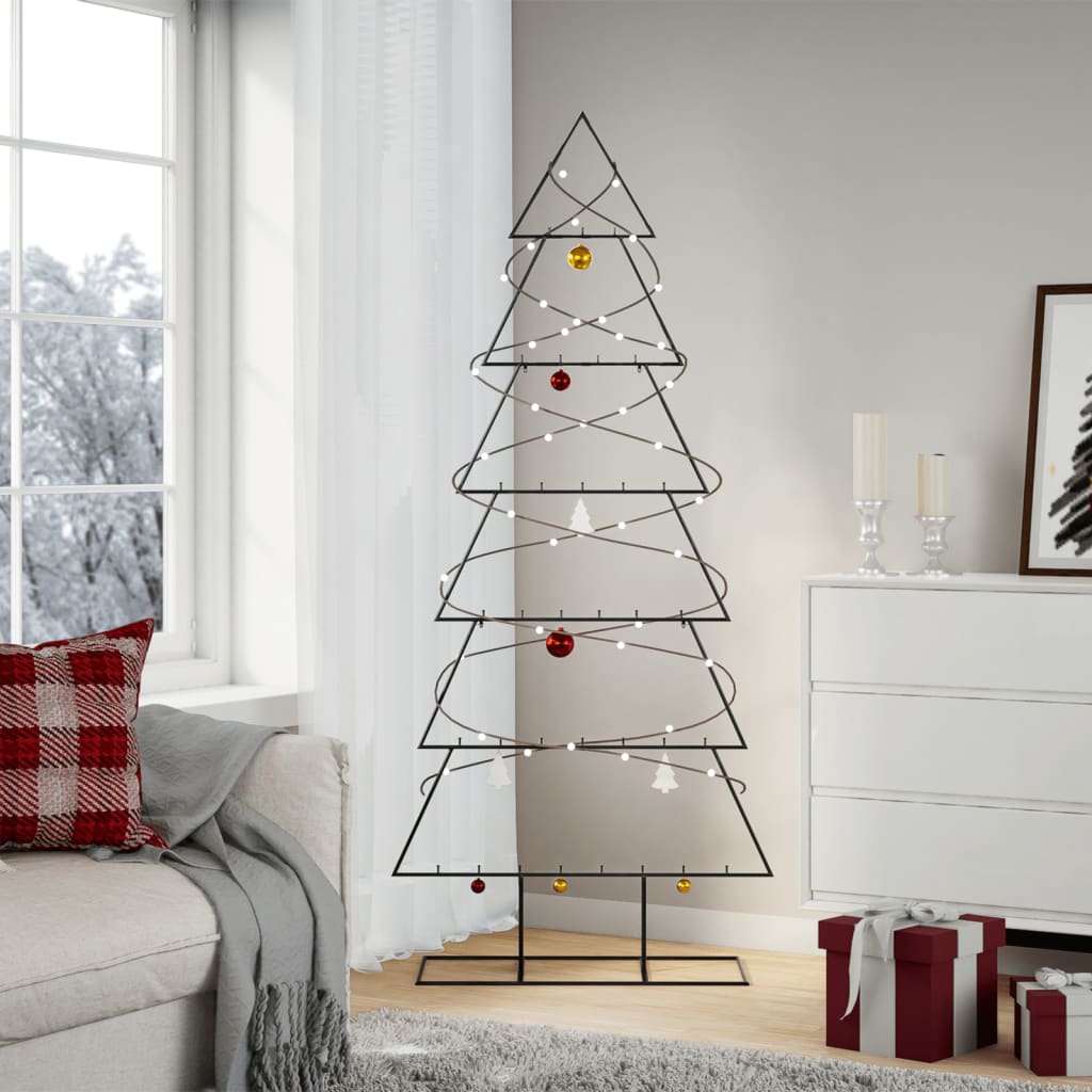 Arbre de Noël en métal pour décoration noir 180 cm - XIOS