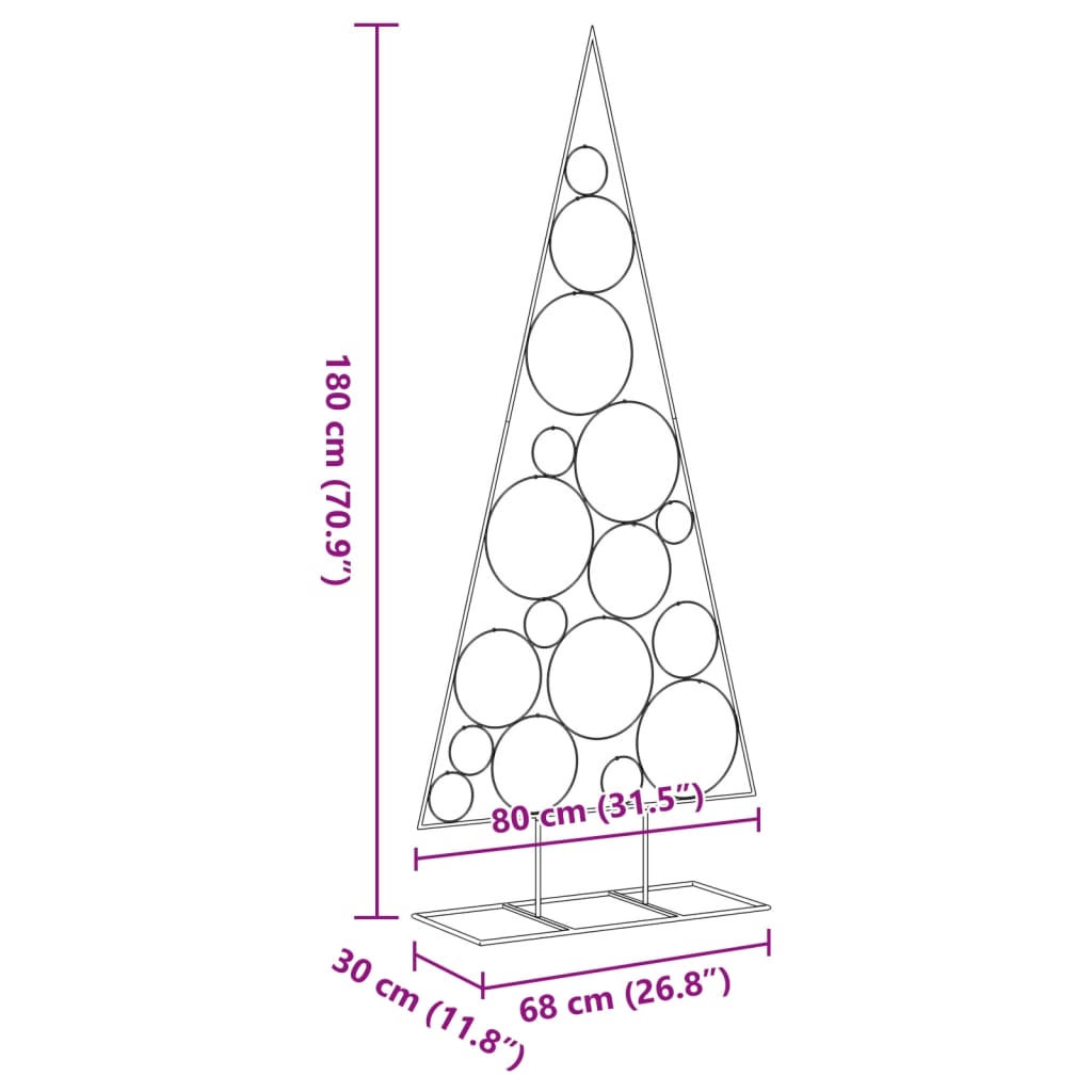 Arbre de Noël en métal pour décoration noir 180 cm - XIOS