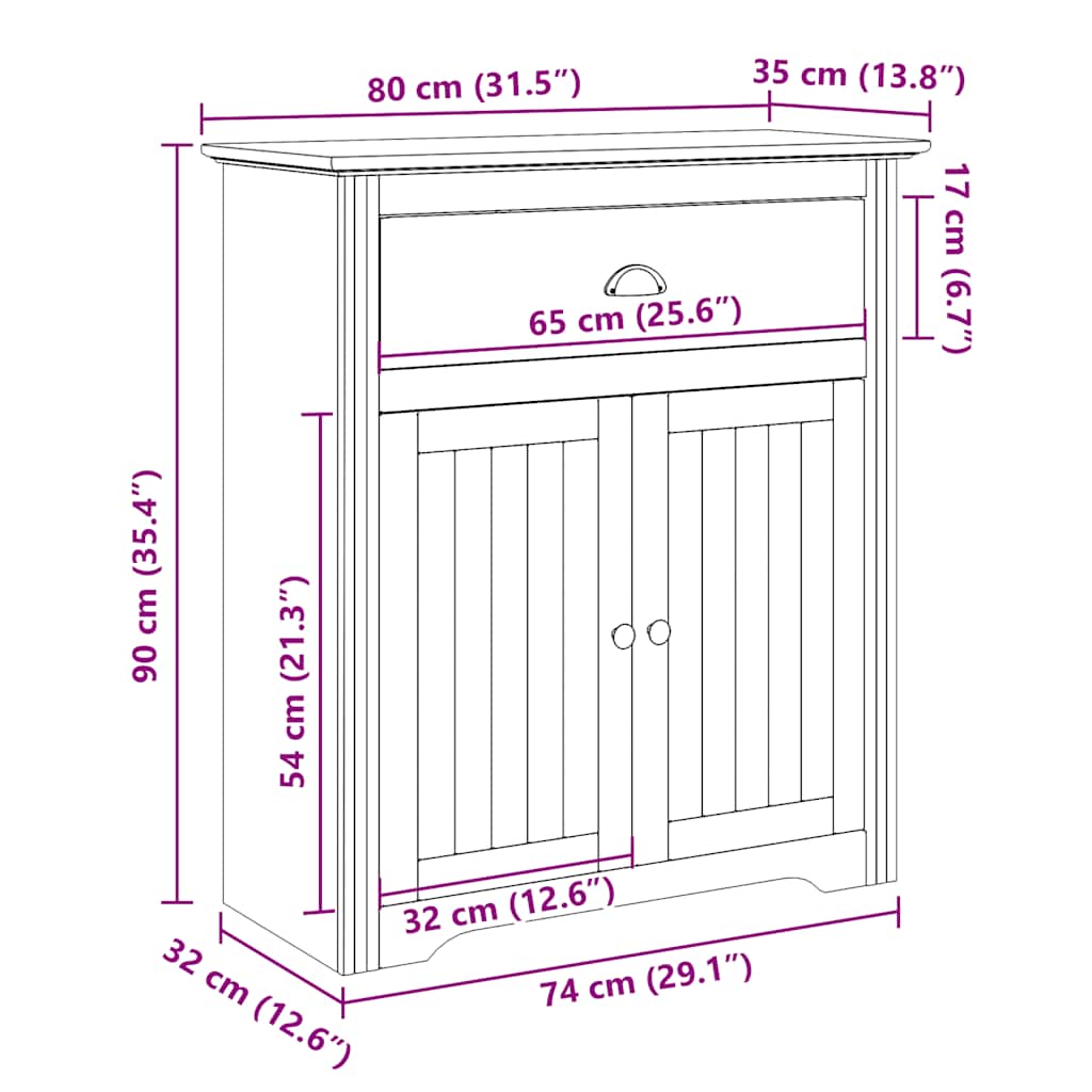 Armoire de couloir BODO blanc 80x35x90 cm - XIOS