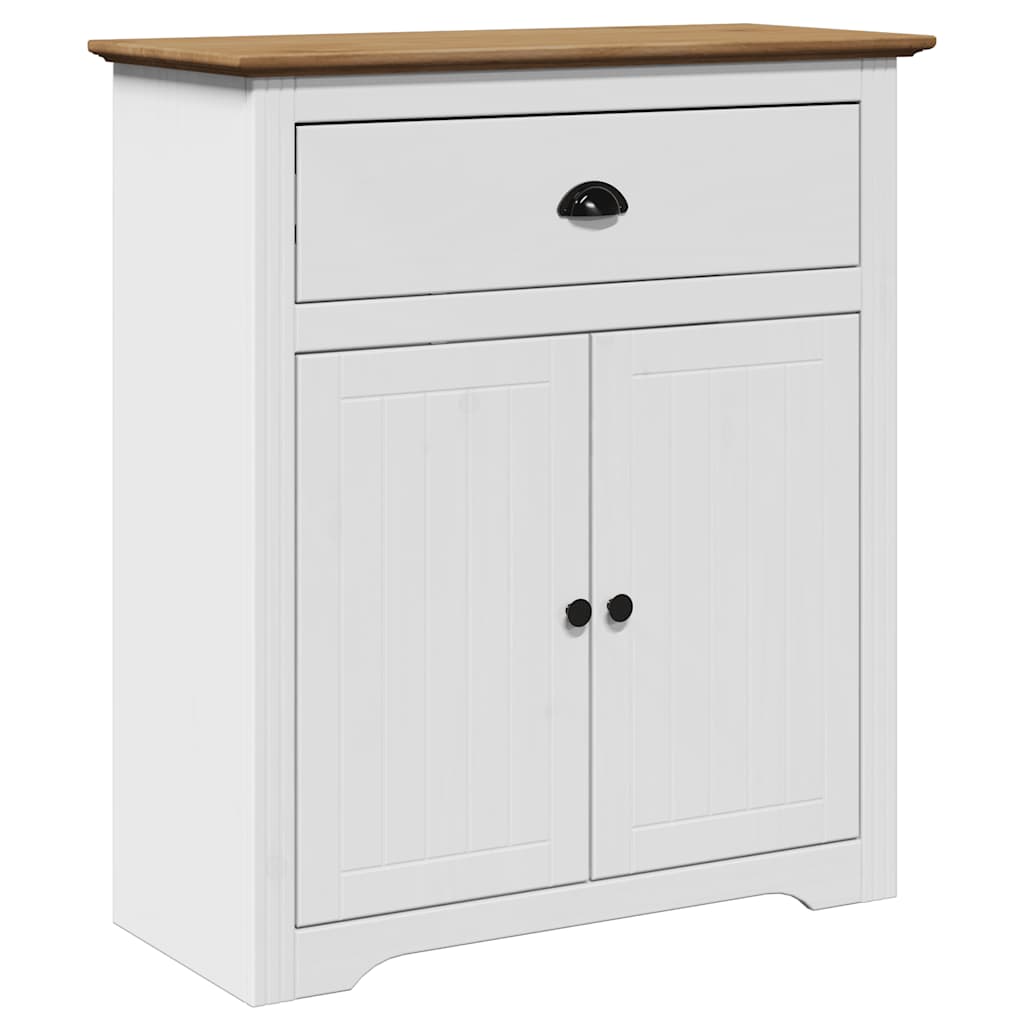 Armoire de couloir BODO blanc et marron 80x35x90 cm - XIOS