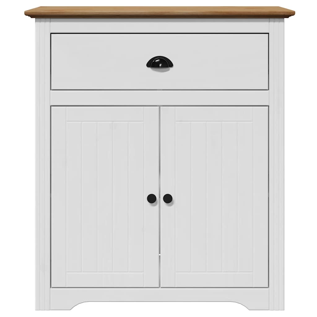 Armoire de couloir BODO blanc et marron 80x35x90 cm - XIOS