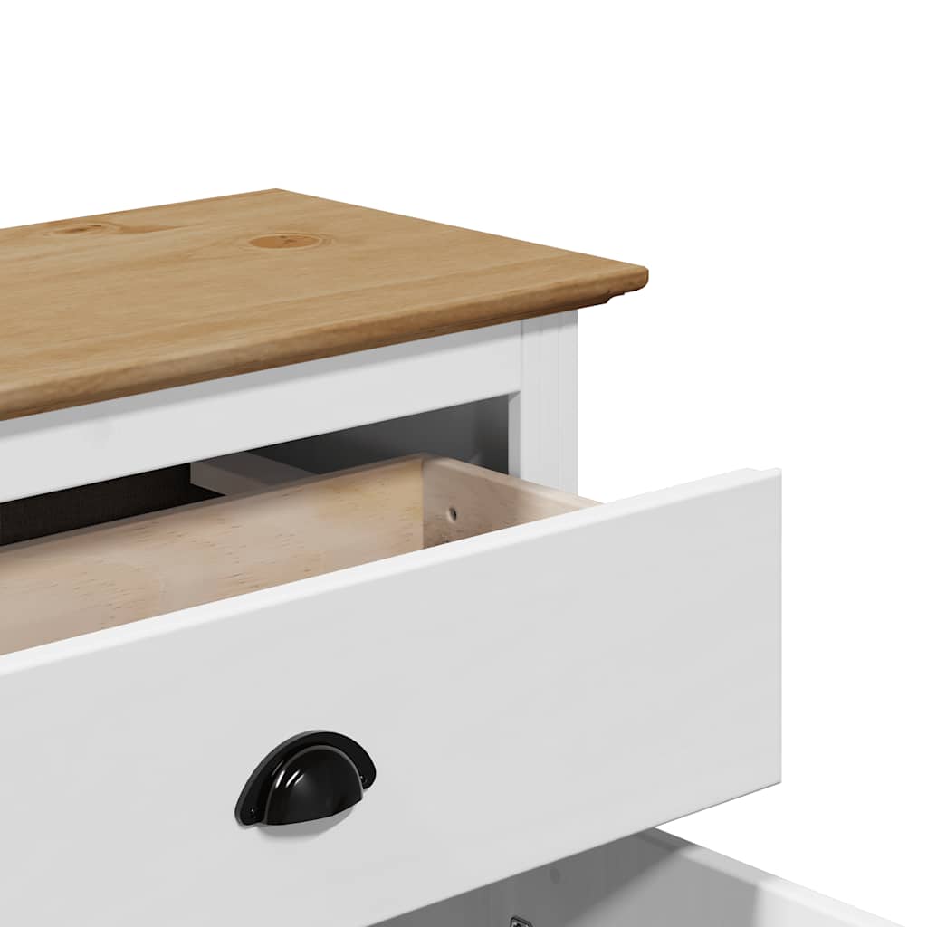 Armoire de couloir BODO blanc et marron 80x35x90 cm - XIOS