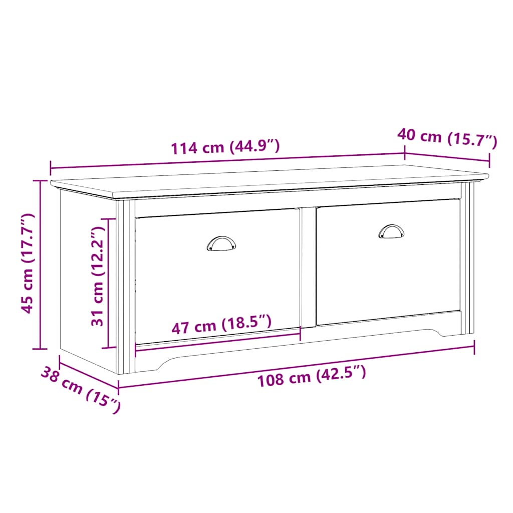 Banc de couloir BODO blanc 114x40x45 cm - XIOS