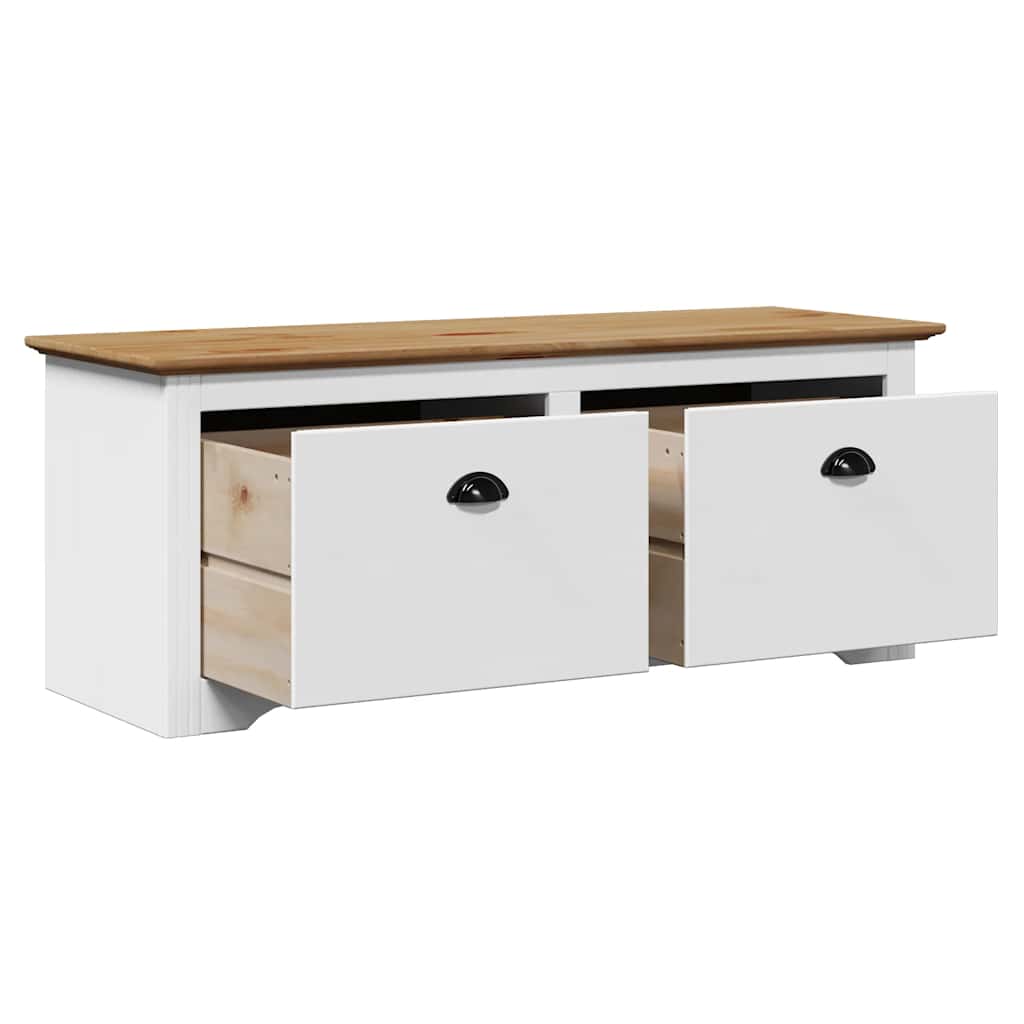 Banc de couloir BODO blanc et marron 114x40x45 cm - XIOS