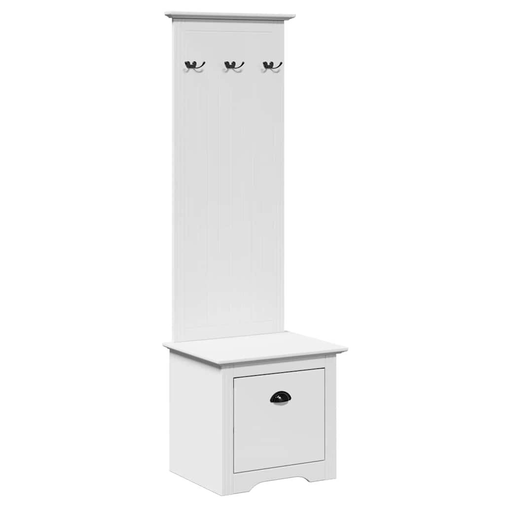 Armoire de couloir avec crochets BODO blanc 50x40x157 cm