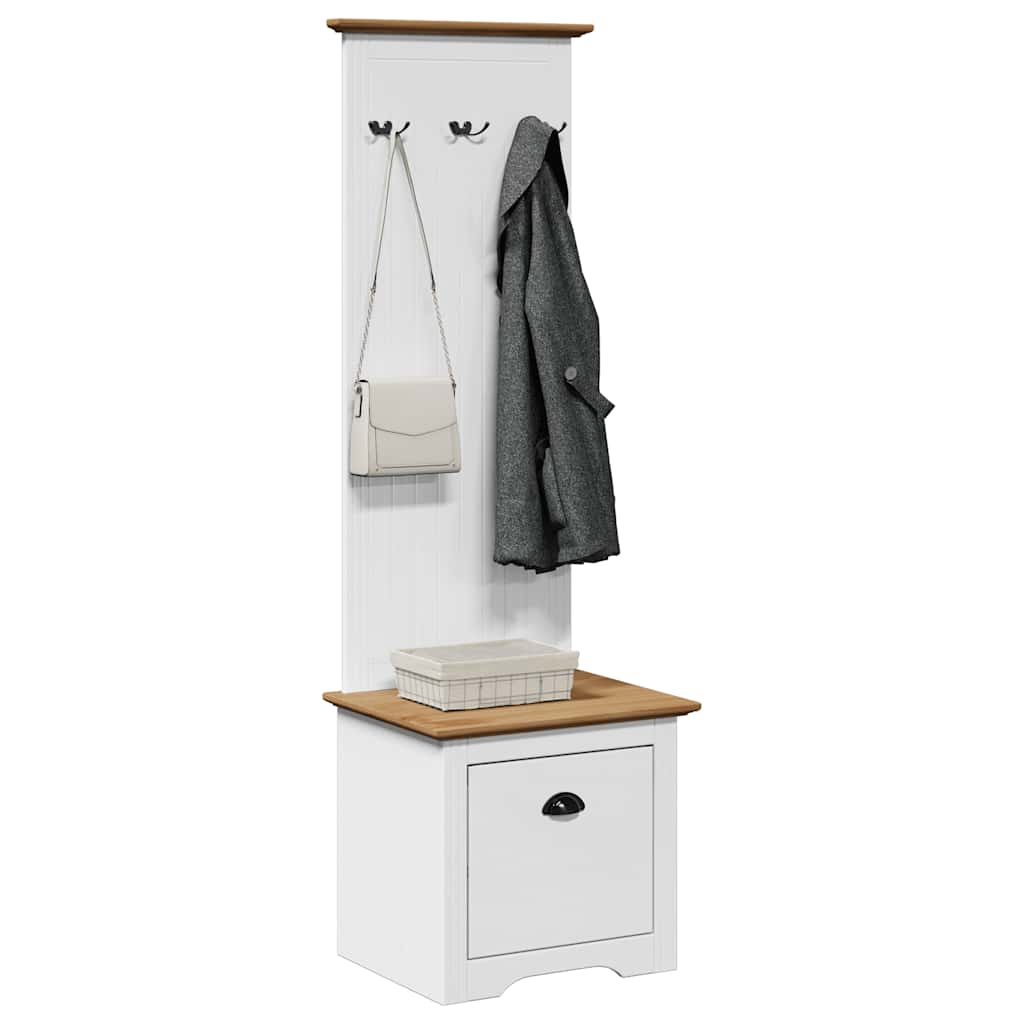 Armoire de couloir avec crochets BODO blanc marron 50x40x157 cm - XIOS