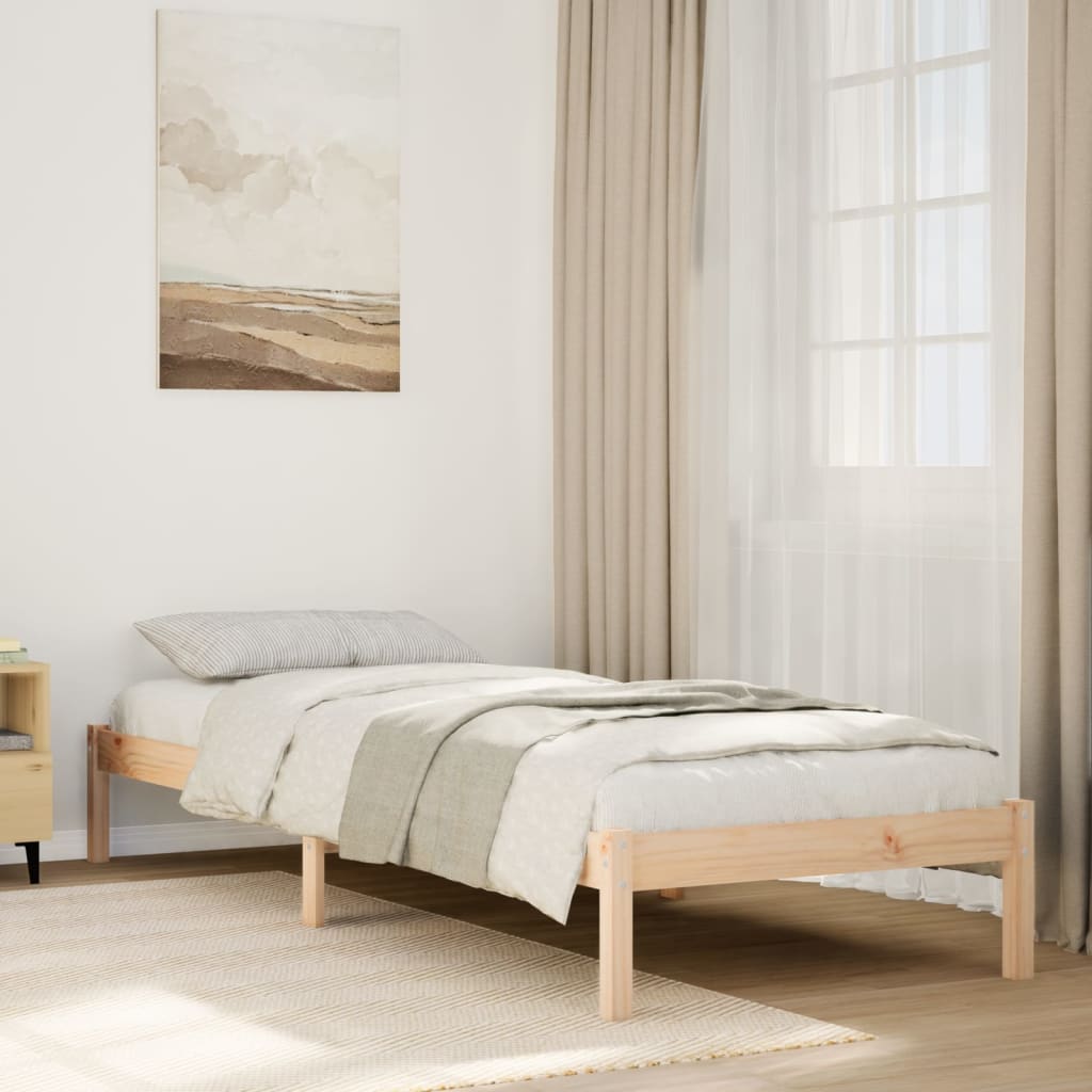 Cadre de lit extra long sans matelas 80x210 cm bois massif pin - XIOS