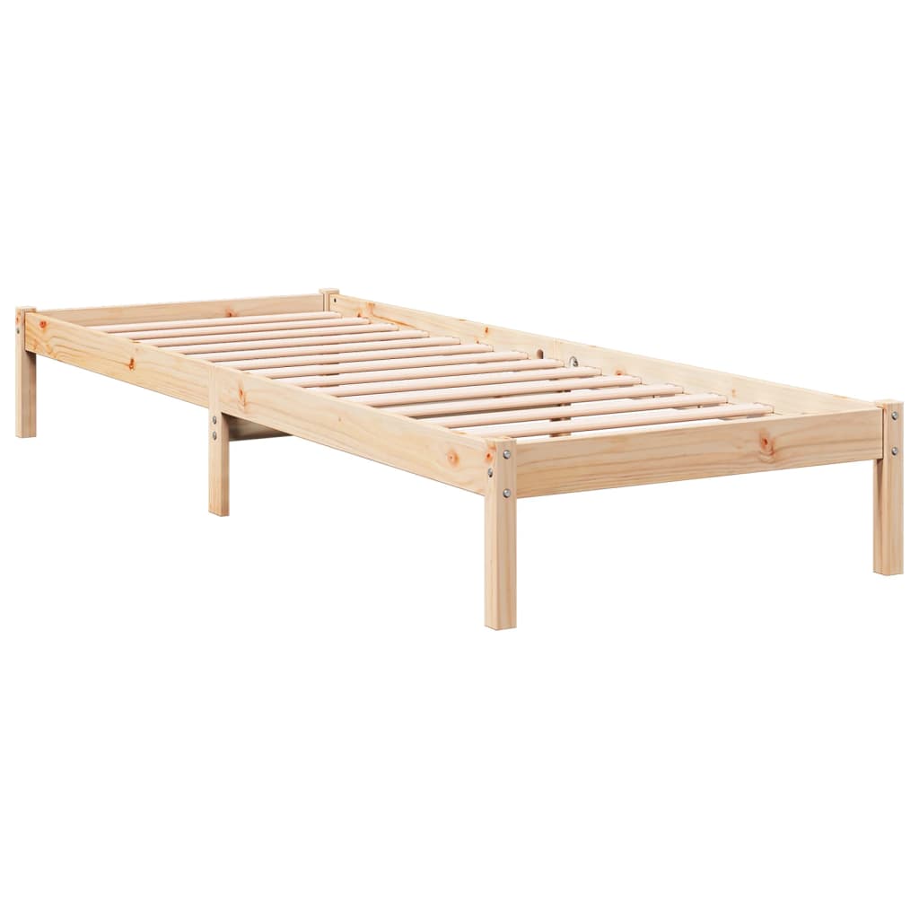 Cadre de lit extra long sans matelas 90x210 cm bois massif pin - XIOS