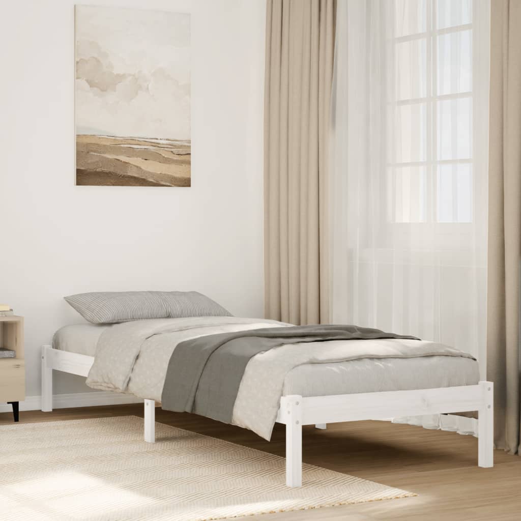 Cadre de lit extra long sans matelas 90x210 cm bois massif pin - XIOS
