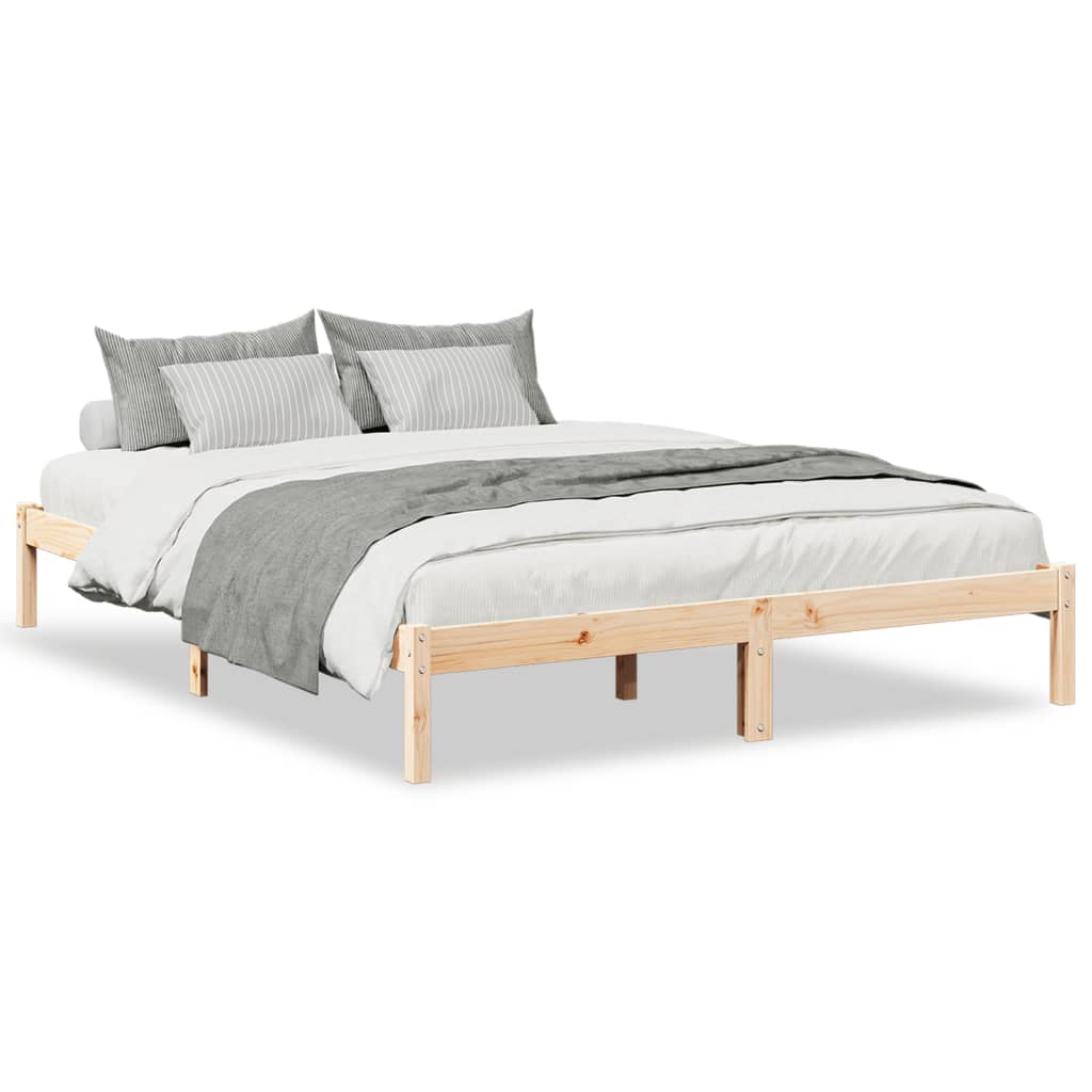 Cadre de lit extra long sans matelas 160x210 cm bois massif pin - XIOS