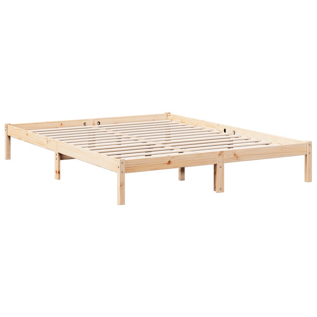 Cadre de lit extra long sans matelas 160x210 cm bois massif pin - XIOS