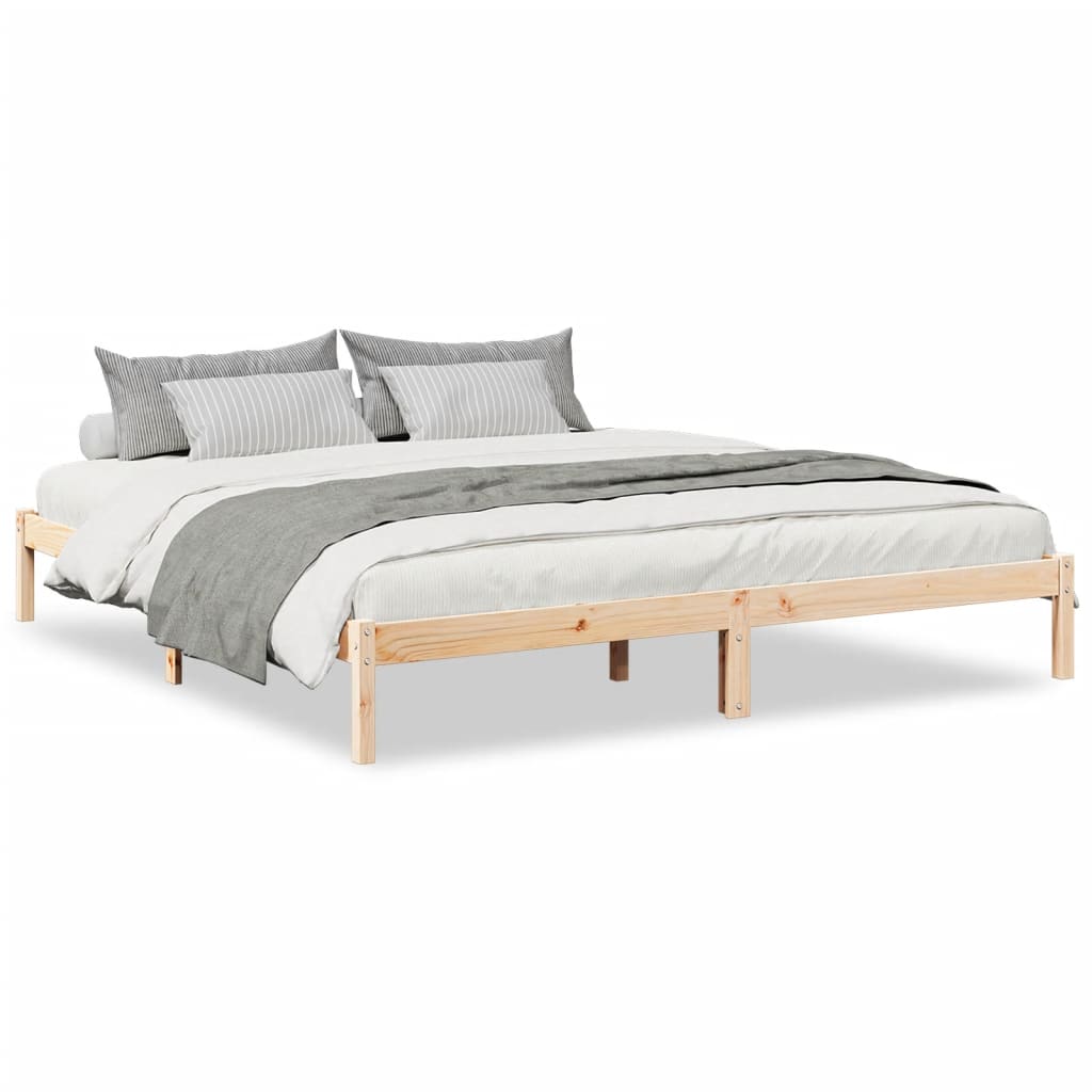 Cadre de lit extra long sans matelas 180x210 cm bois massif pin - XIOS